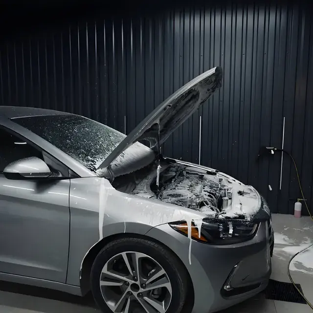 Hyundai, фары, мойка мотора
